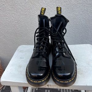 Women’s Dr Martens 1460 Patent Black Leather Boots